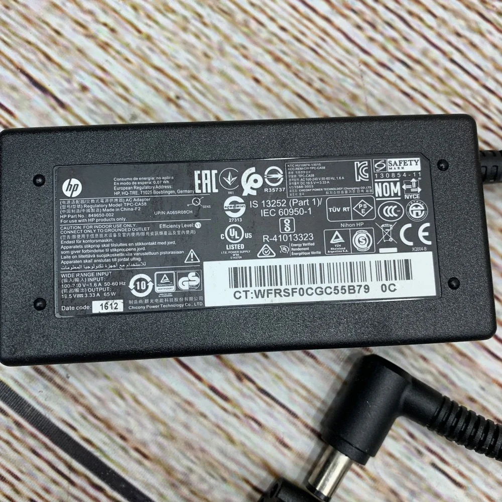 HP AC Adapter Power Supply TPC CA58 65W‎ 19.5V 3.33A Laptop Charger
